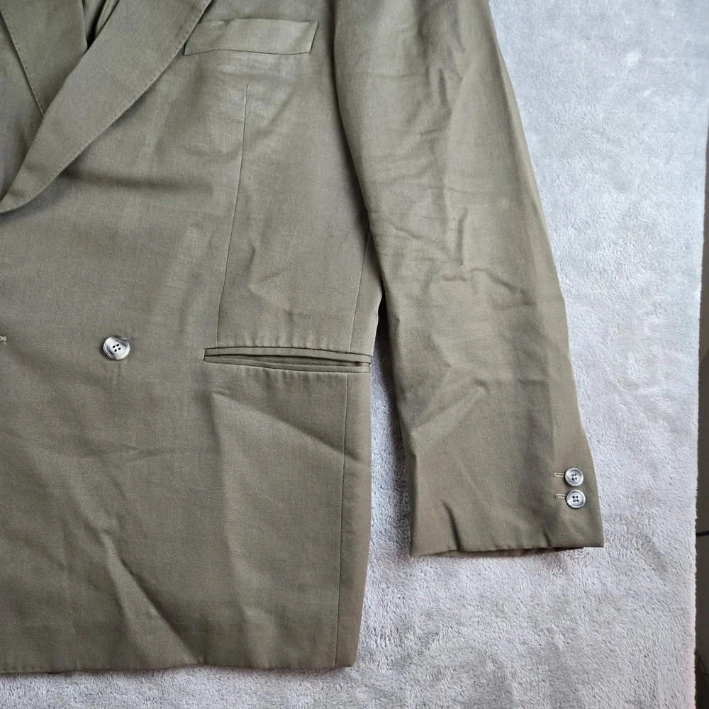 Vintage Lizi Rossi Blazer Men Olive Green Wool Double Breasted Pura Lana Vergine